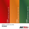 AK Interactive RCS022 BASIC CLEAR COLORS - Akril lakk bázisú makett festék készlet