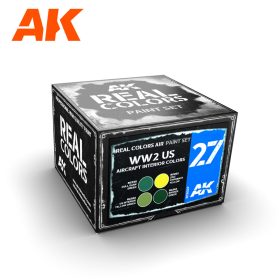   AK Interactive RCS027 WW2 US AIRCRAFT INTERIOR COLORS SET - Akril lakk bázisú makett festék készlet