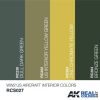 AK Interactive RCS027 WW2 US AIRCRAFT INTERIOR COLORS SET - Akril lakk bázisú makett festék készlet