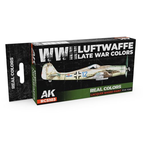 AK Interactive RCS103 WWII Luftwaffe Late-War Colors - Akril lakk bázisú makett festék készlet