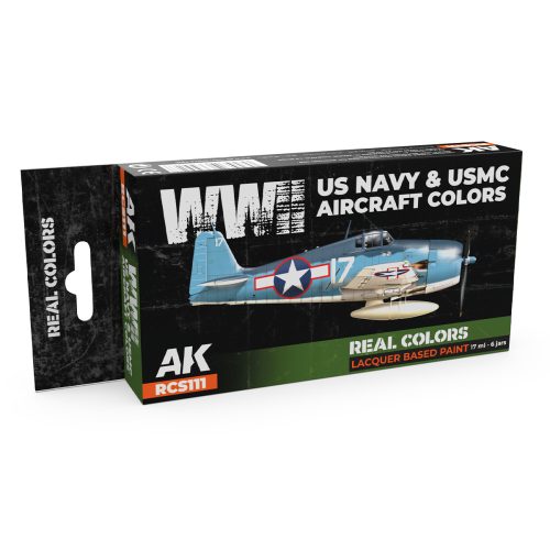 AK Interactive RCS111 WWII US Navy & USMC Aircraft Colors - Akril lakk bázisú makett festék készlet