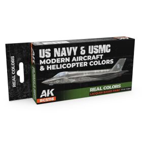   AK Interactive RCS116 US Navy & USMC Modern Aircraft & Helicopter Colors - Akril lakk bázisú makett festék készlet