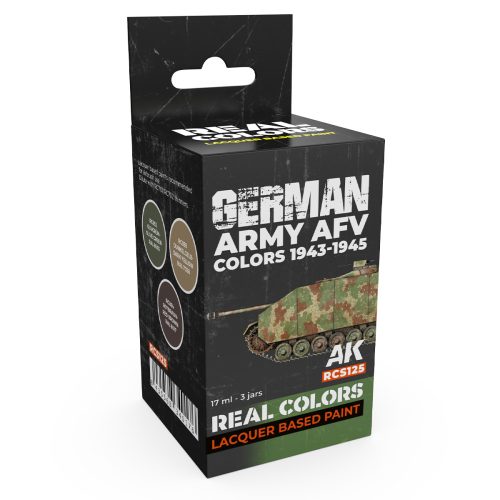 AK Interactive RCS125 German Army AFV Colors 1943-1945 - Akril lakk bázisú makett festék készlet