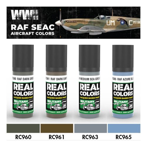 AK Interactive RCS201 WWII RAF SEAC Aircraft Colors - Akril lakk bázisú makett festék készlet