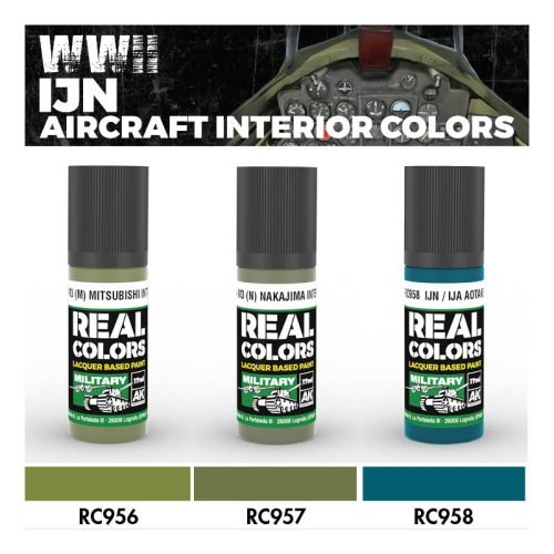 AK Interactive RCS203 WWII IJN Aircraft Interior Colors - Akril lakk bázisú makett festék készlet