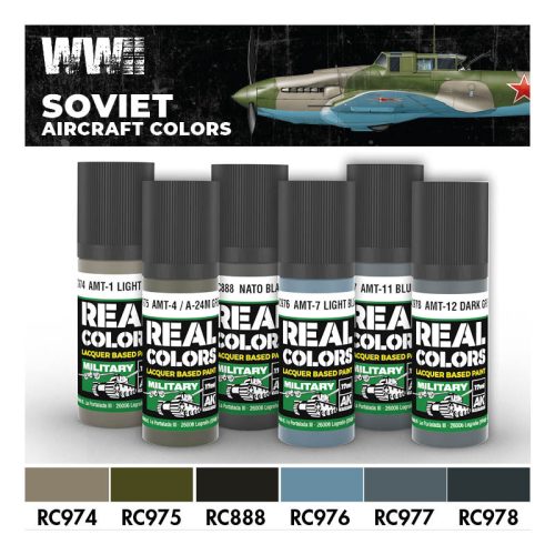 AK Interactive RCS204 WWII Soviet Aircraft Colors - Akril lakk bázisú makett festék készlet