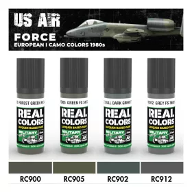   AK Interactive RCS207 US Air Force European I Camo Colors 1980s - Akril lakk bázisú makett festék készlet