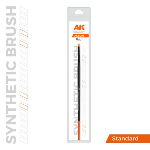 AK Interactive AKB001 AK SYNTHETIC BRUSH – FLAT 1 - szintetikus lapos ecset