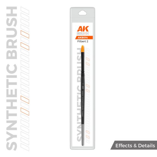 AK Interactive AKB014 AK SYNTHETIC BRUSH – FILBERT 2 - szintetikus lekerekített szőrű ecset