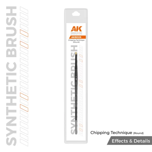 AK Interactive AKB028 CHIPPING TECHNIQUE (ROUND) BRUSH - szintetikus speciális ecset
