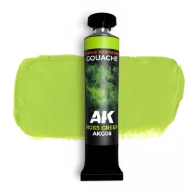  AK Interactive AKG08 Moss green – AK GOUACHE - Weathering festék, 20 ml