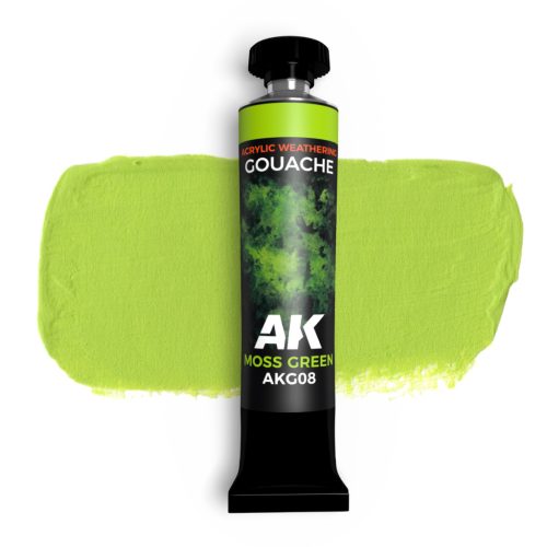 AK Interactive AKG08 Moss green – AK GOUACHE - Weathering festék, 20 ml