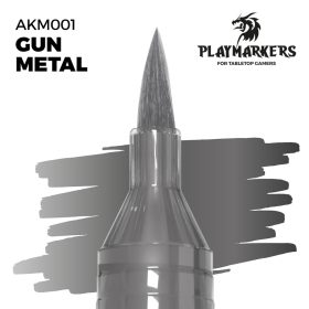   AK Interactive AKM001 Gun Metal - Playmarkers - Ecsetes végű festékfilc makettezéshez