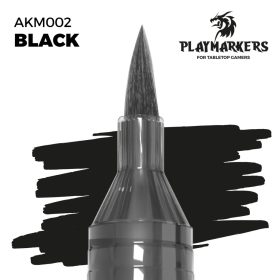   AK Interactive AKM002 Flat Black - Playmarkers - Ecsetes végű festékfilc makettezéshez
