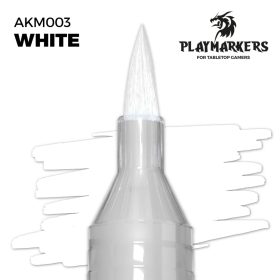   AK Interactive AKM003 Flat White - Playmarkers - Ecsetes végű festékfilc makettezéshez