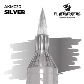   AK Interactive AKM030 Silver - Playmarkers - Ecsetes végű festékfilc makettezéshez