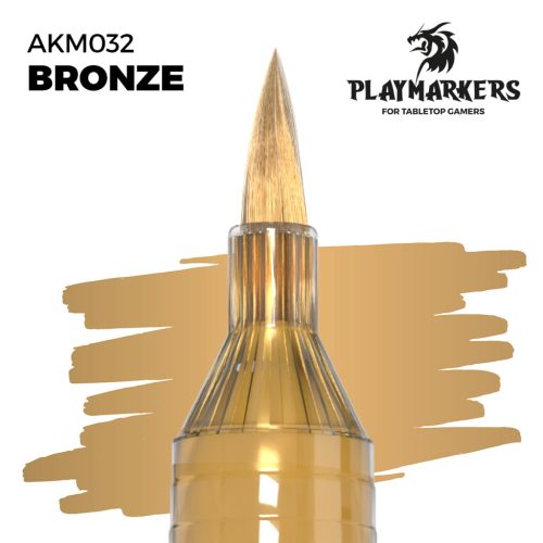AK Interactive AKM032 Bronze - Playmarkers - Ecsetes végű festékfilc makettezéshez