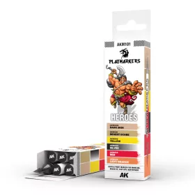   AK Interactive AKM101 HEROES - PLAYMARKER SET - Ecsetes végű festékfilc készlet makettezéshez