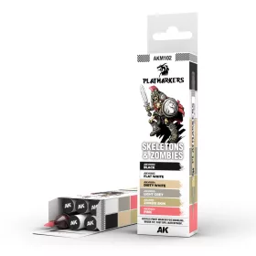   AK Interactive AKM102 SKELETONS & ZOMBIES - PLAYMARKER SET - Ecsetes végű festékfilc készlet makettezéshez