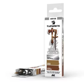   AK Interactive AKM108 TOOLS & WEAPONS - PLAYMARKER SET - Ecsetes végű festékfilc készlet makettezéshez