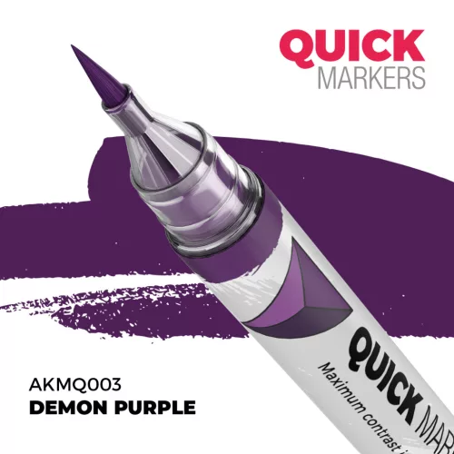 AK Interactive AKMQ003 Demon Purple - Quick Markers - Ecsetes végű festékfilc makettezéshez