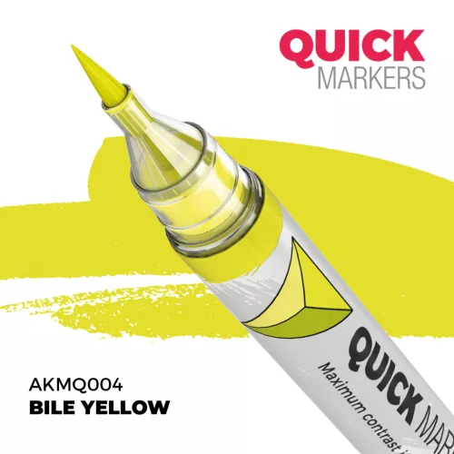 AK Interactive AKMQ004 Bile Yellow - Quick Markers - Ecsetes végű festékfilc makettezéshez