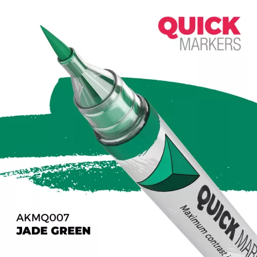 AK Interactive AKMQ007 Jade Green - Quick Markers - Ecsetes végű festékfilc makettezéshez