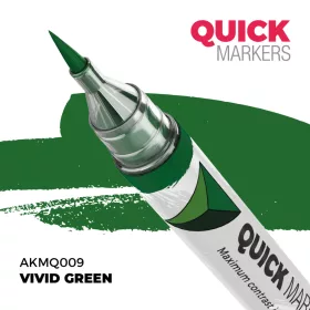   AK Interactive AKMQ009 Vivid Green - Quick Markers - Ecsetes végű festékfilc makettezéshez