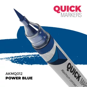   AK Interactive AKMQ012 Power Blue - Quick Markers - Ecsetes végű festékfilc makettezéshez
