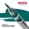 AK Interactive AKMQ014 Turquoise Green - Quick Markers - Ecsetes végű festékfilc makettezéshez