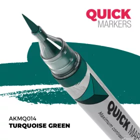   AK Interactive AKMQ014 Turquoise Green - Quick Markers - Ecsetes végű festékfilc makettezéshez