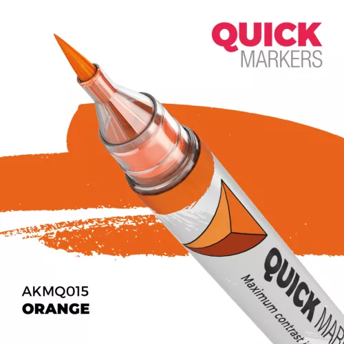 AK Interactive AKMQ015 Orange - Quick Markers - Ecsetes végű festékfilc makettezéshez