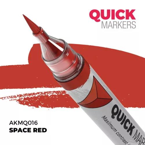 AK Interactive AKMQ016 Space Red - Quick Markers - Ecsetes végű festékfilc makettezéshez