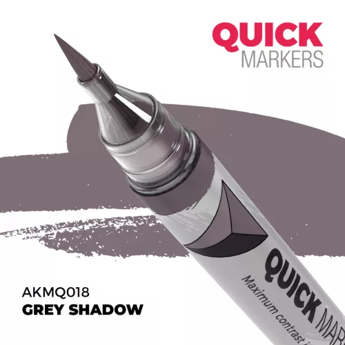 AK Interactive AKMQ018 Grey Shadow - Quick Markers - Ecsetes végű festékfilc makettezéshez