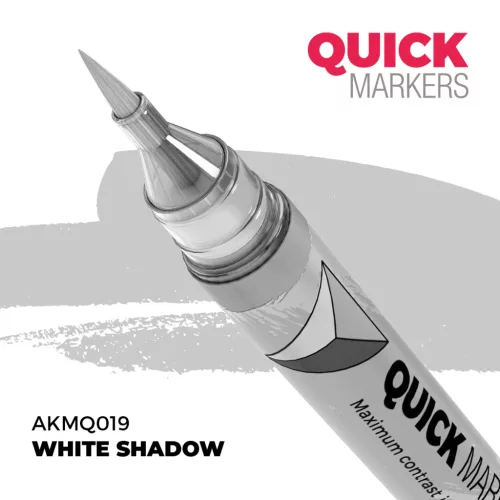AK Interactive AKMQ019 White Shadow - Quick Markers - Ecsetes végű festékfilc makettezéshez