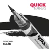 AK Interactive AKMQ021 Black - Quick Markers - Ecsetes végű festékfilc makettezéshez