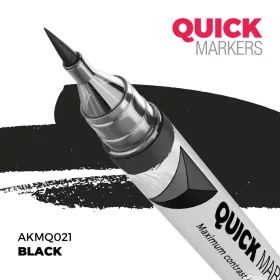   AK Interactive AKMQ021 Black - Quick Markers - Ecsetes végű festékfilc makettezéshez