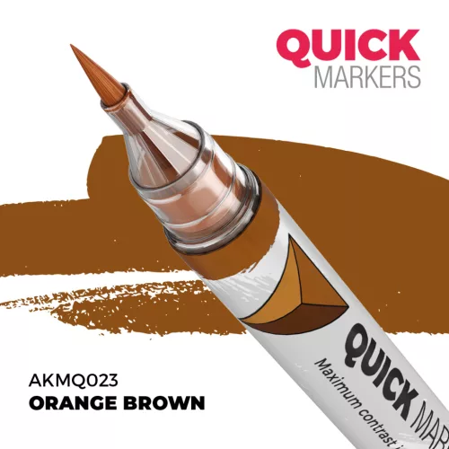 AK Interactive AKMQ023 Orange Brown - Quick Markers - Ecsetes végű festékfilc makettezéshez