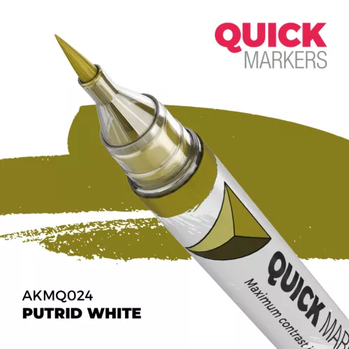 AK Interactive AKMQ024 Putrid White - Quick Markers - Ecsetes végű festékfilc makettezéshez