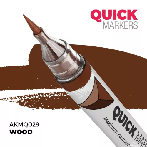 AK Interactive AKMQ029 Wood - Quick Markers - Ecsetes végű festékfilc makettezéshez