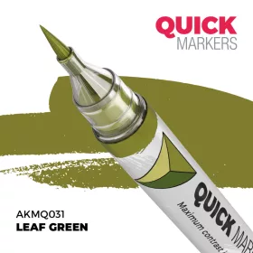   AK Interactive AKMQ031 Leaf Green - Quick Markers - Ecsetes végű festékfilc makettezéshez
