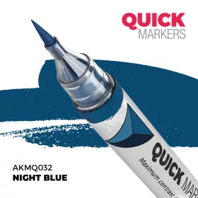   AK Interactive AKMQ032 Night Blue - Quick Markers - Ecsetes végű festékfilc makettezéshez