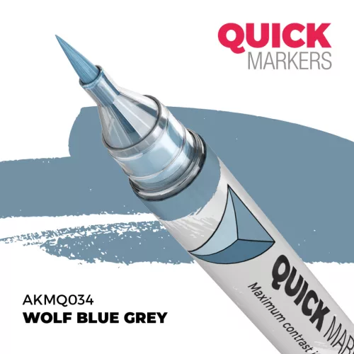 AK Interactive AKMQ034 Wolf Blue Grey - Quick Markers - Ecsetes végű festékfilc makettezéshez