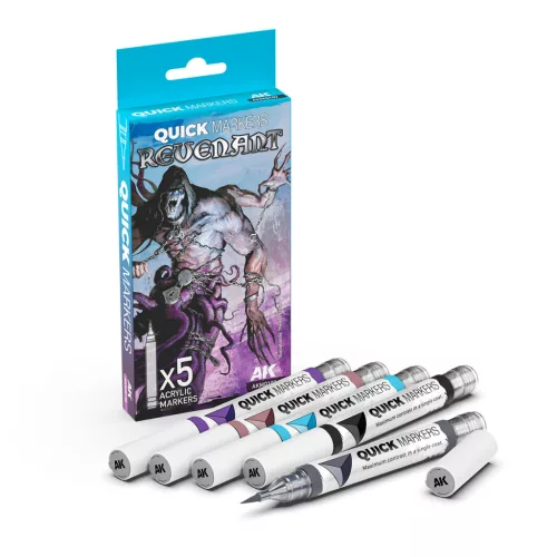 AK Interactive AKMQ102 Revenant - Quick Markers - Ecsetes végű festékfilc készlet makettezéshez