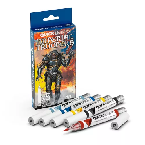 AK Interactive AKMQ104 Imperial Troopers - Quick Markers - Ecsetes végű festékfilc készlet makettezéshez