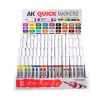 AK Interactive AKMQ151 Quick Markers Full Range with Display - Ecsetes végű festékfilc teljes készlet makettezéshez