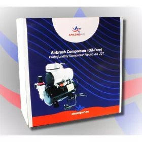   Amazing Art 18857 AA-20T - SILENT AIRBRUSH COMPRESSOR WITH 3L BOTTLE