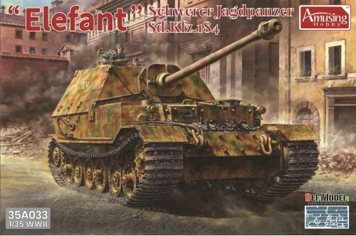 Amusing Hobby 35A033 German Elefant Schwerer Jagdpanzer Sd.Kfz.184 (full interior) 1/35 harckocsi makett