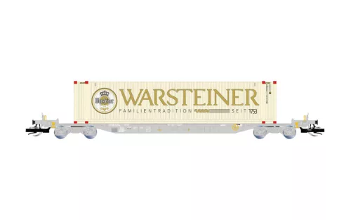 Arnold 9767 Konténerszállító négytengelyes teherkocsi, 45 lábas konténerrel - Warsteiner (E6) (TT)