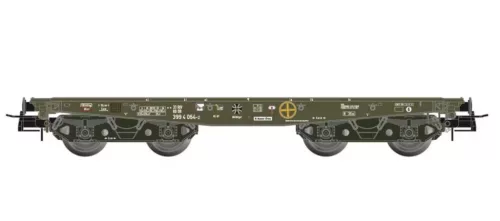 Artitec 20.284.31 Nehézteherszállító négytengelyes pőrekocsi, SSy55 Bundeswehr (E4) (H0)